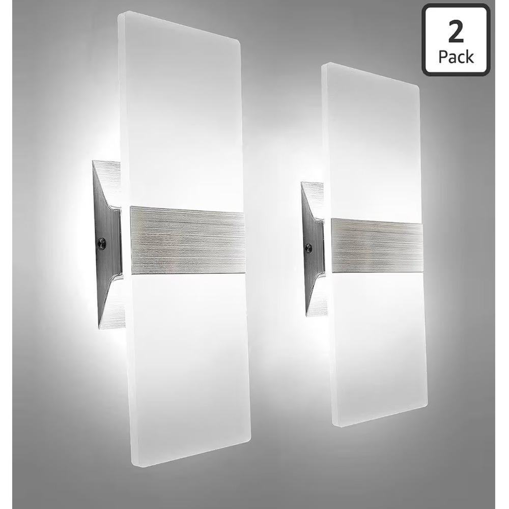 Acrylic Wall Sconce Lights 2 pack New in Box Hard Wire